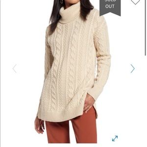 Halogen
Cable Turtleneck Tunic Sweater
